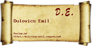 Dulovics Emil névjegykártya