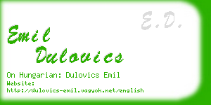 emil dulovics business card